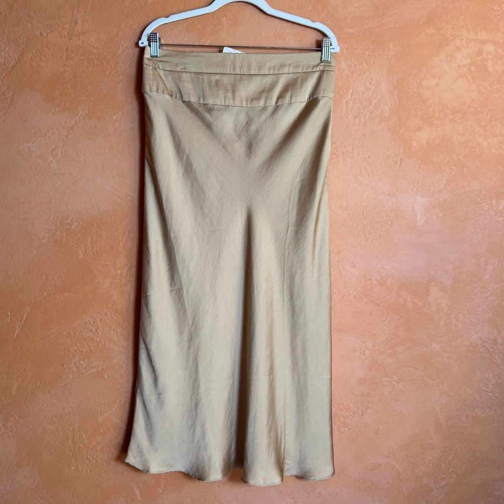 Free People Praline Satin Midi Skirt Size 12 NWT